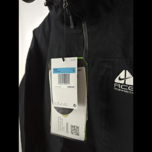 [SOLD] NWT SUPREME x NIKE ACG Men's Sz M Black Denim Pullover DO7198-010 AW22 - Picture 3 of 9